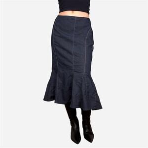 Navy denim midi skirt peplum mermaid - size 10 from “W work to weekend”